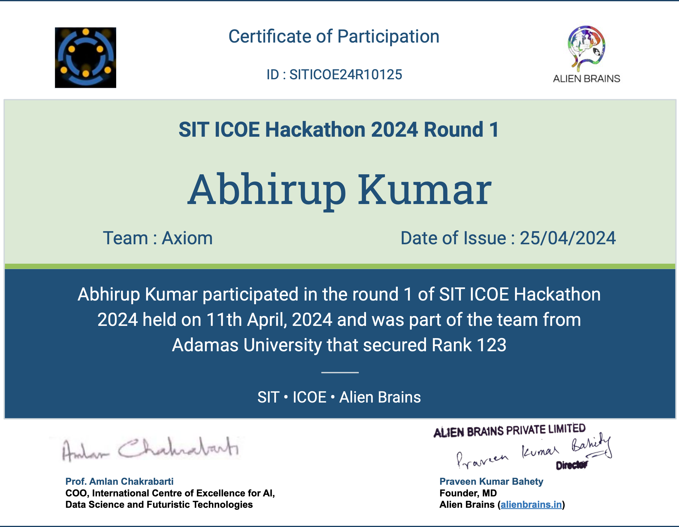 SIT ICOE Hackathon